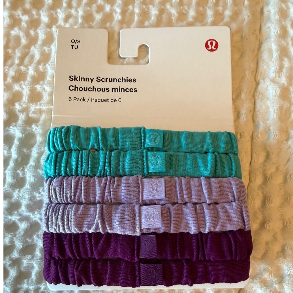 Lululemon Skinny Scrunchies 6 Pack Teal Lilac Plum LW9GN4S O/S NEW